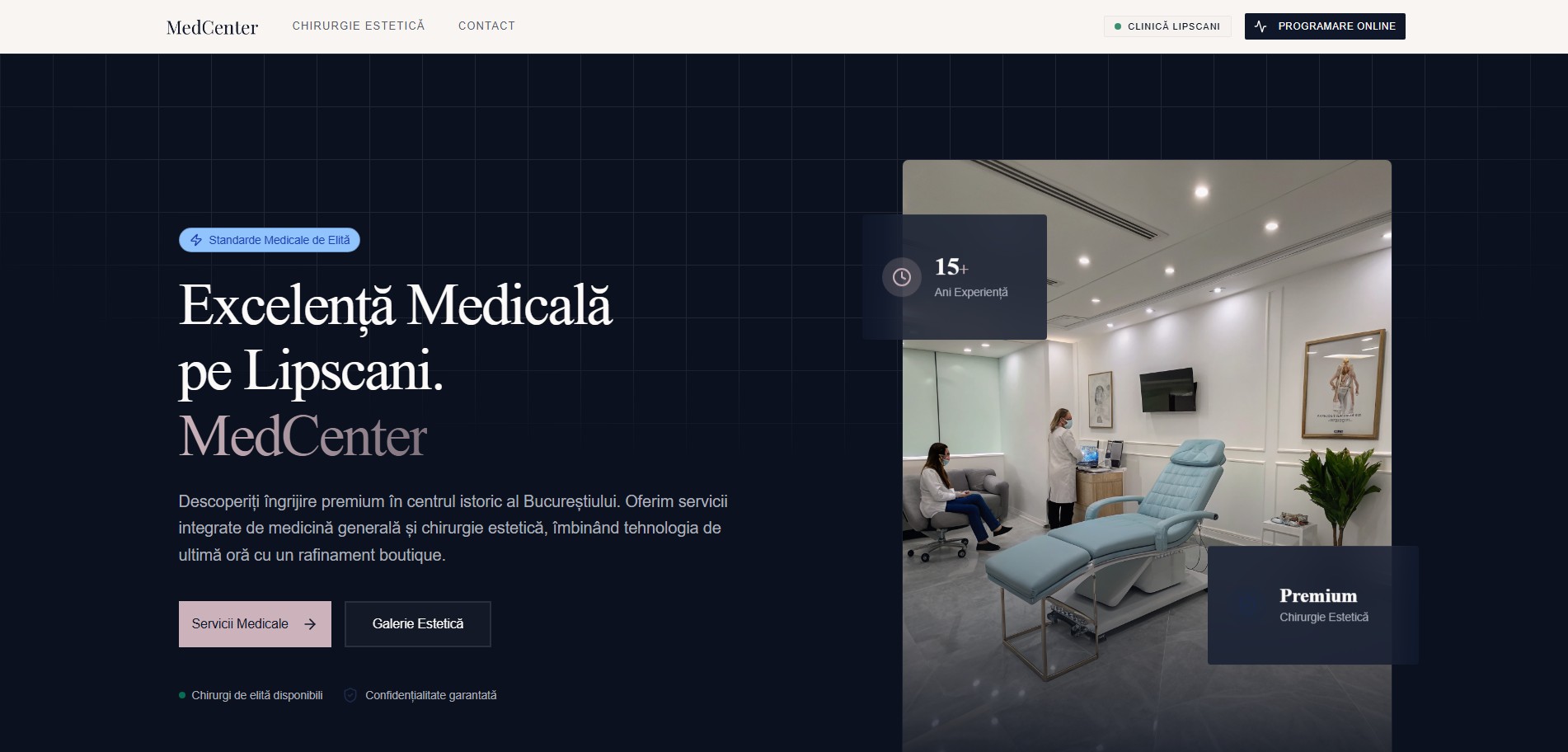 MedCenter — previzualizare website